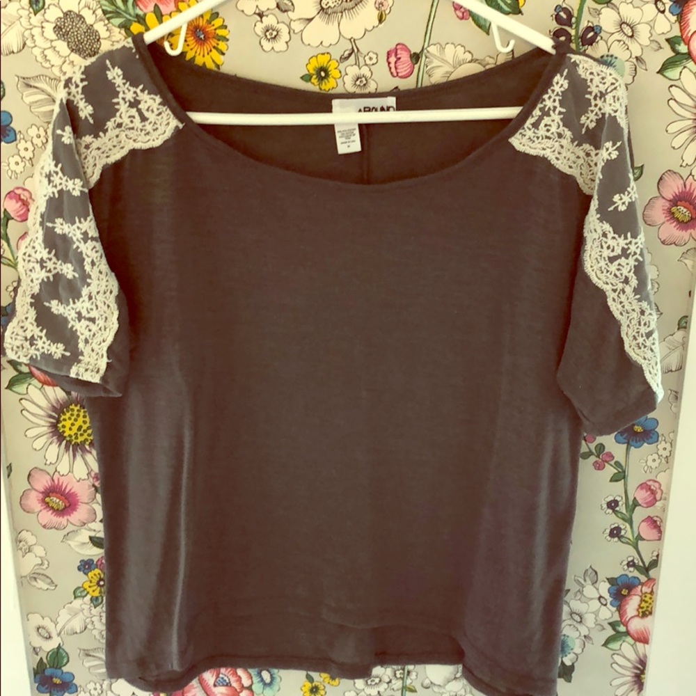 Gray lace top
